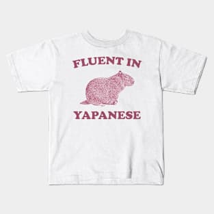 Fluent In Yapanese Shirt, Funny Capybara Meme Kids T-Shirt